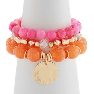 Disk & Beads Layered Bracelets